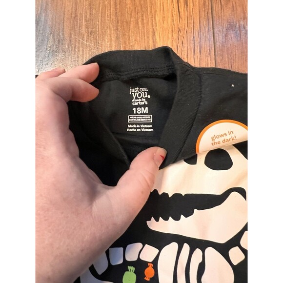 Carters Halloween Trex Skeleton Nwt Shirt 18 Months - Picture 2 of 4
